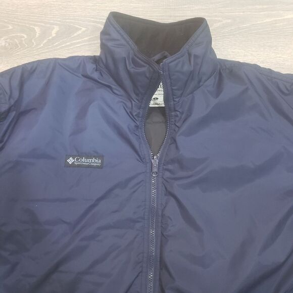 Columbia Long Sleeve Nylon Jacket Model #SM5130 Mens Size Large Navy Blue - Picture 2 of 6